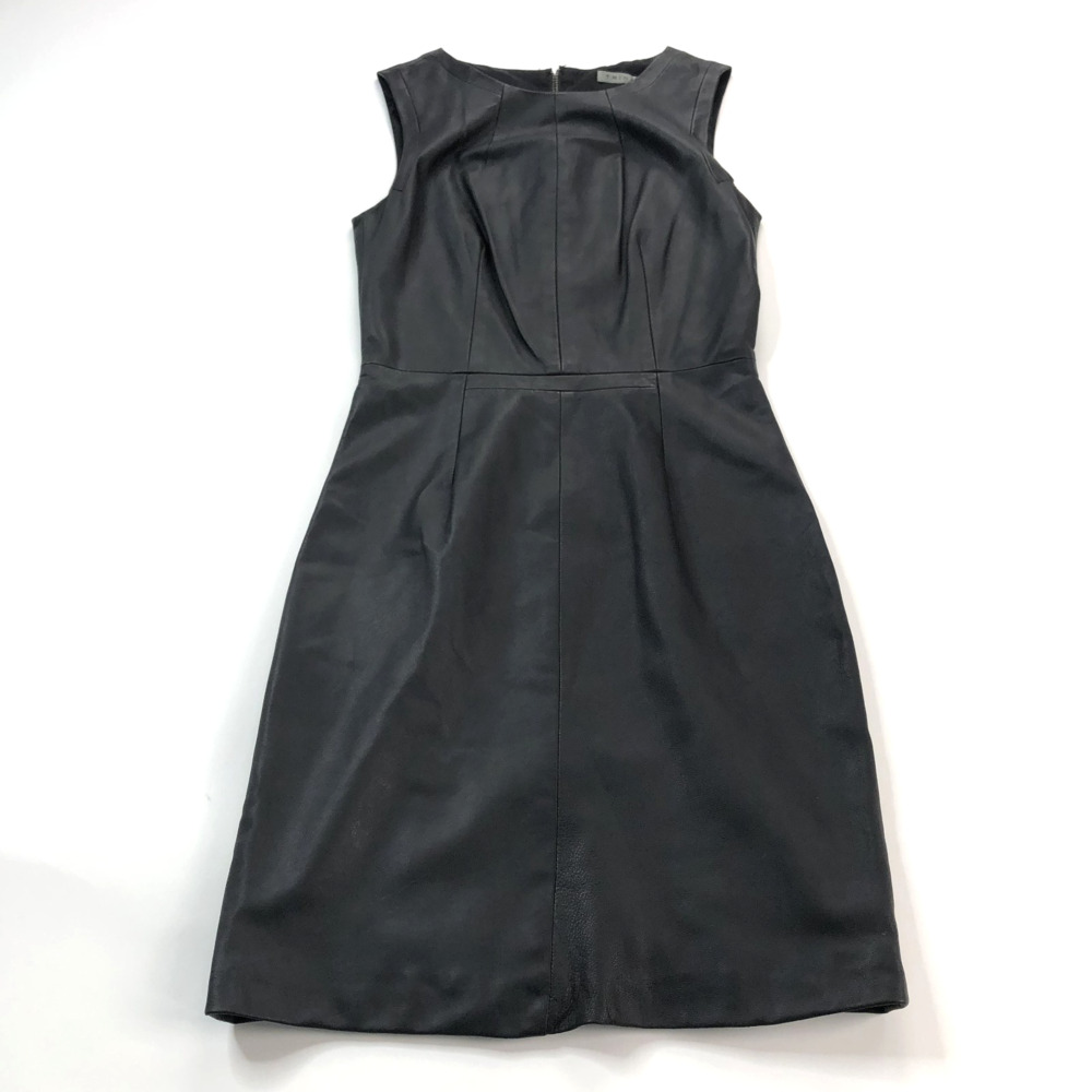 Trina Turk 100% Leather XS/S? Fit & Flare Mini Above Knee Dress Black HRJ